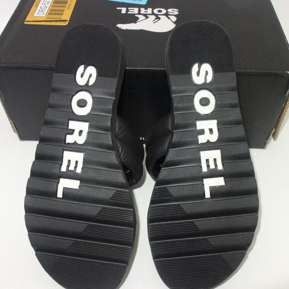 New Sorel Ella Puff Black Slides Sandals Shoes Women's 6.5 - Picture 6 of 8